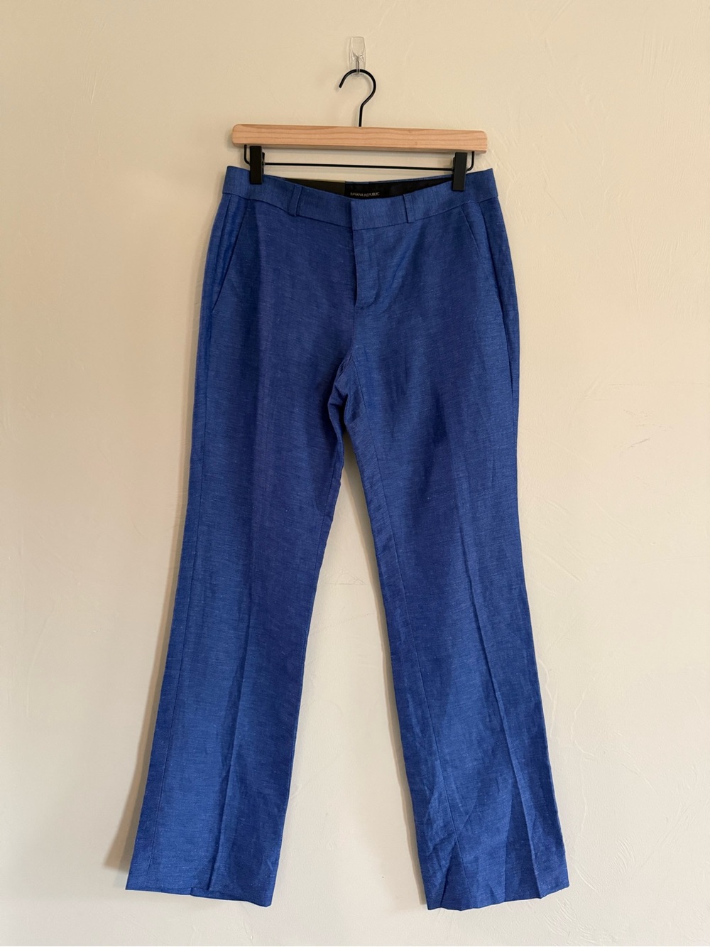 Banana Republic Logan Pants Women’s 0 Blue Luxe Linen Straight Leg NWT